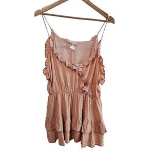 Sugarfox Babydoll Blouse Women 1X Pink Polka Dot Tiered Ruffles Fairy Boho Glam